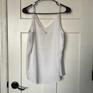 White Double Layered V Neck Blouse Tank